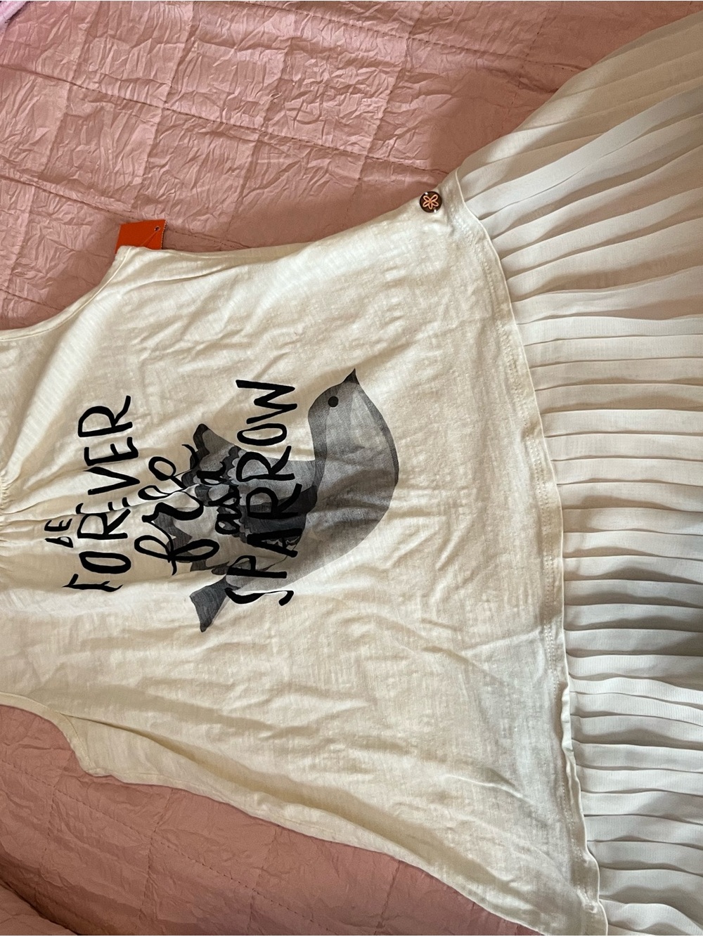 Matilda Jane White Tank Top with Black Graphic